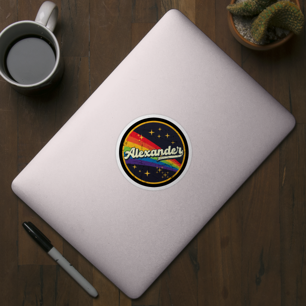 Alexander // Rainbow In Space Vintage Grunge-Style by LMW Art